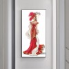 Red Dress Lady- Full Round Diamond Painting