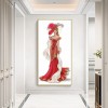 Red Dress Lady- Full Round Diamond Painting