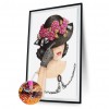 Woman with Flower Hat- Full Round Diamond Painting