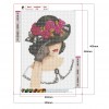 Woman with Flower Hat- Full Round Diamond Painting