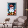 Red Cheeks Snowman- Full Round Diamond Painting