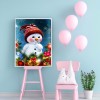Red Cheeks Snowman- Full Round Diamond Painting