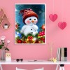 Red Cheeks Snowman- Full Round Diamond Painting