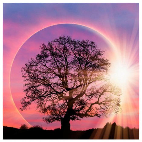 Tree Moon - Full Round Diamond Painting