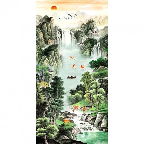 Waterfall - Full Round Diamond Painting(85*45cm)