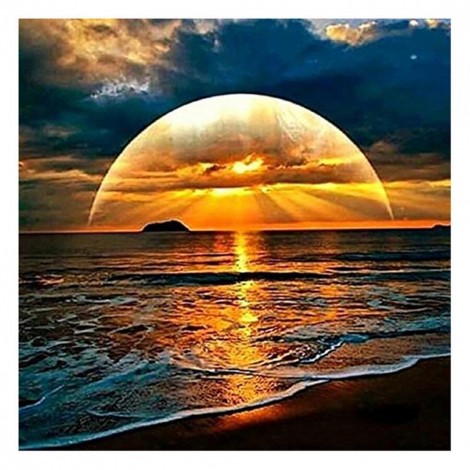 Rising Sun Sea - Full Round Diamond Painting