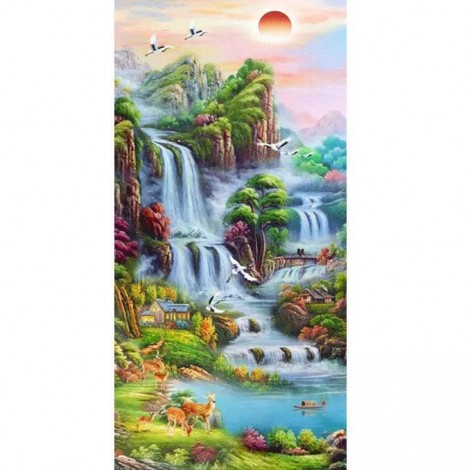 Waterfall -Full Round Diamond Painting(85*45cm)