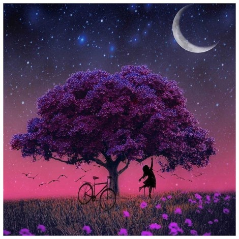 Tree Girl - Full Round Diamond Painting