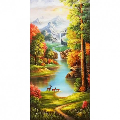 Scenery - Full Round Diamond Painting(85*45cm)