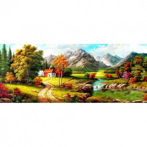 Quiet Village - Full Round Diamond Painting(100x50cm)