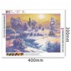 Snow Scenery Home - Full Round Diamond Painting
