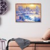 Snow Scenery Home - Full Round Diamond Painting