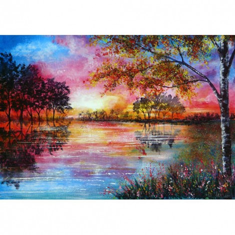 Lake - Full Round Diamond Painting