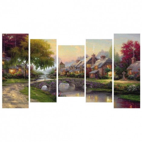 5pcs/set View- Full Round Diamond Painting(95*45cm)