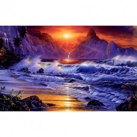 Beautiful Sea Wave - Full Round Diamond Painting