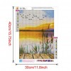 Sunset By The Lake - Full Round Diamond Painting