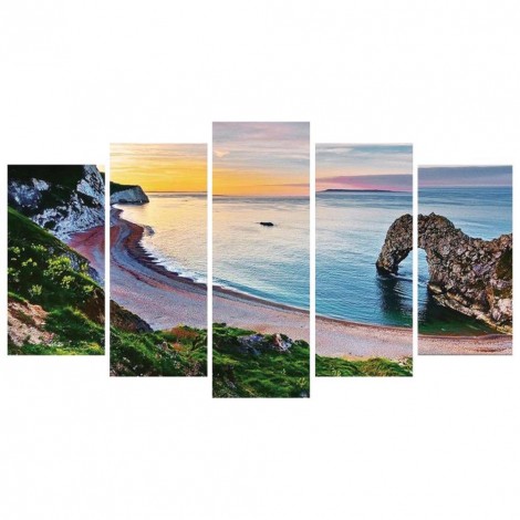 5pcs/set Coastal - Full Round Diamond Painting (95*45cm)