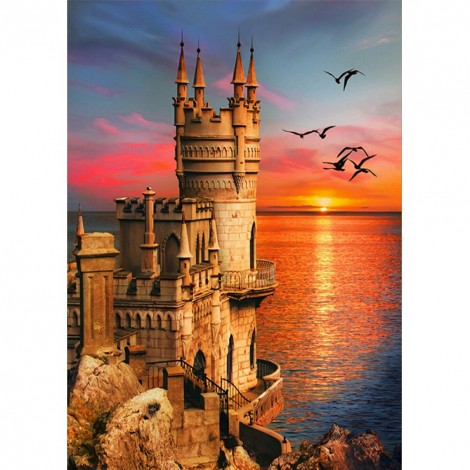 Castle by the Sea - Full Round Diamond Painting