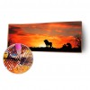 Lion Sunset - Full Round Diamond Painting(70x30cm)