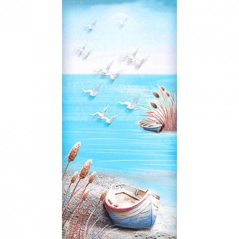 Beach  - Full Round Diamond Painting(85x45cm)