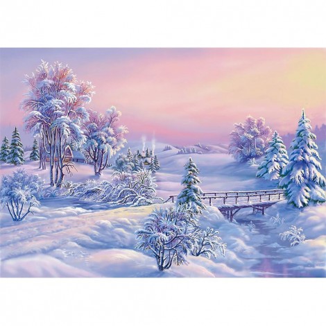 Snow Scenery - Full Round Diamond Painting