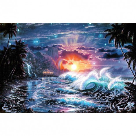 Sea Sunrise- Full Round Diamond Painting