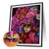 Flower Mask Woman - Full Round Diamond Painting