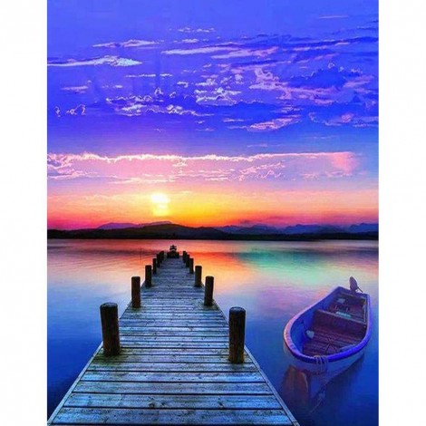 Sunset Bridge - Full Square Diamond Painting(40x50cm)