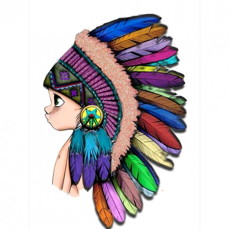 Indian Girl - Full Round Diamond Painting