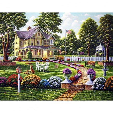House Garden- Full Round Diamond Painting