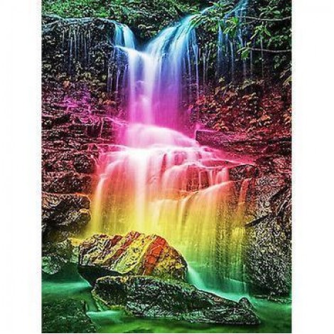 Rainbow Waterfall - Full Round Diamond Painting
