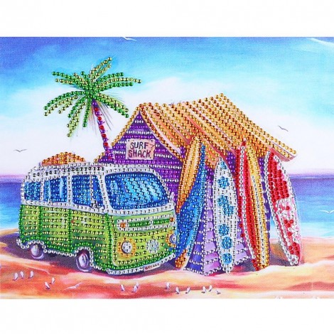 Beach House - Crystal Rhinestone Diamond Painting