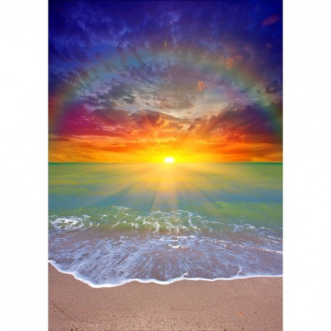 Beach Sunrise- Full Round Diamond Painting