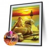 Sunset and Dogs- Full Round Diamond Painting