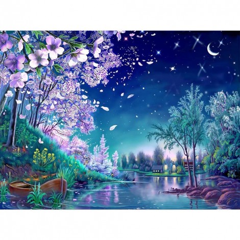 Night River - Full Square Diamond Painting(40x50cm)