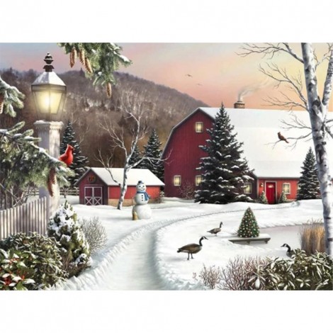 Snow Scene - Full Square Diamond Painting(40x50cm)