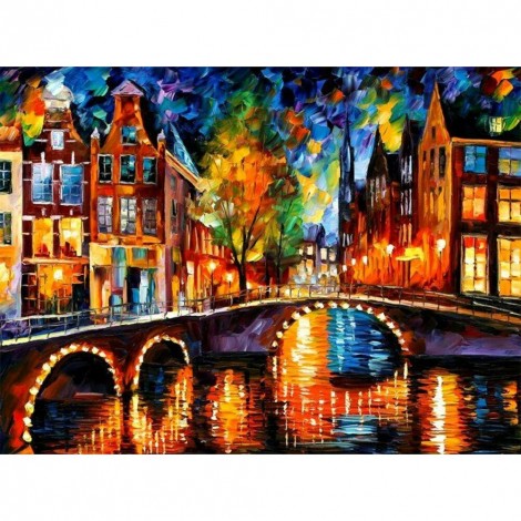 Lighting Street- Full Round Diamond Painting