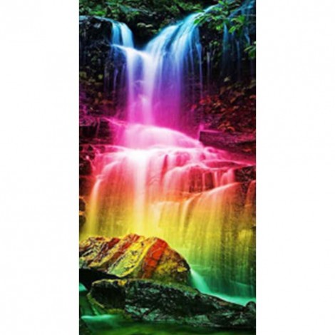Rainbow Waterfall - Full Round Diamond Painting(85*45cm)
