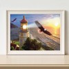 Eagle and Lighthouse -Full Round Diamond Painting