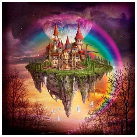 Color Rainbow Castle - Full Round Diamond Painting