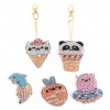 5pcs Cartoon Fruit Full Drill Diamond Painting Key Chain Mosaic Handicraft