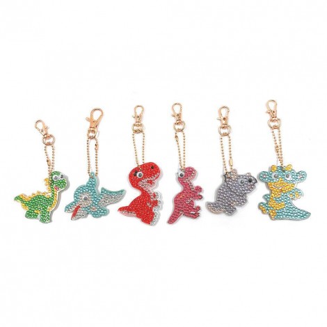 1pcs DIY Keychain Handmade Cartoon Dinosaur Full Drill Diamond Painting