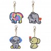 4pcs/Set DIY Diamond Painting Cartoon Elephant Resin Bag Keychain Jewelry