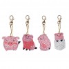 4pcs/Set DIY Diamond Painting Cartoon Pig Resin Bag Keychain Jewelry Gift