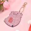 4pcs/Set DIY Diamond Painting Cartoon Pig Resin Bag Keychain Jewelry Gift