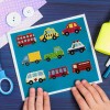 DIY Full Drill Round Cartoon Cars Diamond Painting Puzzle Children Sticker