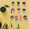 DIY Full Drill Round Cartoon Girls Diamond Painting Puzzle Children Sticker
