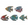 5pcs DIY Cartoon Fish Diamond Painting Keyring Cross Stitch Keychain Decor