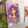 Cartoon Girl- Full Round Diamond Painting