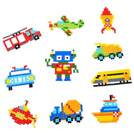 DIY Full Drill Round Cartoon Car Diamond Painting Puzzle Children Stickers